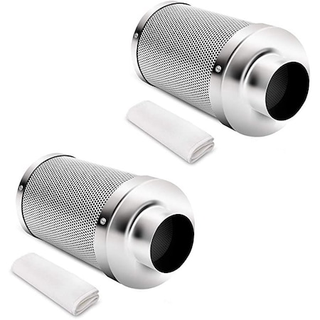 Ipower 6 Inch Air Carbon Filter Odor Control with Australia Virgin Charcoal for Inline Fan GLFILT6MX2